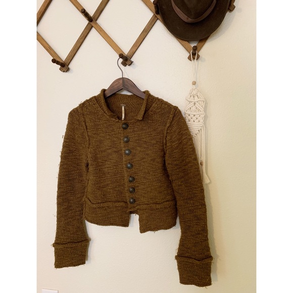 Free People Sweaters - Free People Wool Blend Crop Button Sweater
